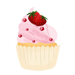 cupcake with strawberry