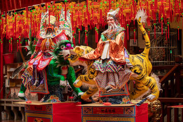 Chinese Ghost Festival, Zhongyuan Purdue, sacrifice, gorgeous color, paper gods, sacrifice,