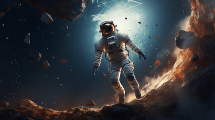 Astronaut in the universe Outer space exploration