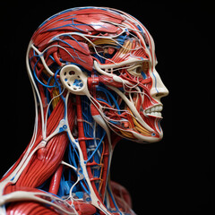 Muscular human anatomical structure abstract model.