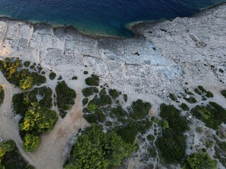 Vis Island, Italian Lissa, island of Croatia in the Adriatic Sea at sunset . It is the outermost...