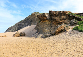Fototapeta na wymiar Beautiful Castelejo Beach in Algarve, Portugal