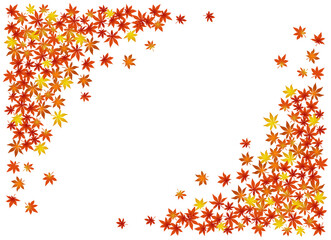 秋の紅葉,もみじのイラストフレーム