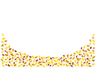 秋の葉,いちょう,落ち葉のイラスト_フレーム,帯