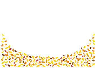 秋の葉,いちょう,落ち葉のイラスト_フレーム,帯