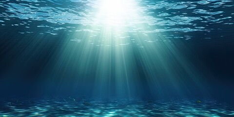 Obraz premium Sunlit serenity. Exploring underwater realm. Beneath surface. Capturing magic of ocean. Oceanic sunbeams. Enchanting depths of sea