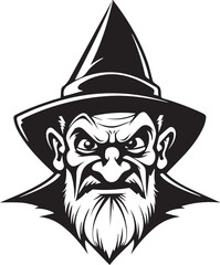 Scary gnome, Halloween Gnome, Evil Wizard, Vector illustration, SVG