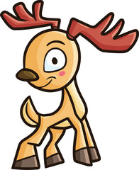 Funny and cute deer cartoon character vector