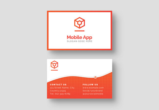 Mobile App Developer Software Engineer Business Card Layout
