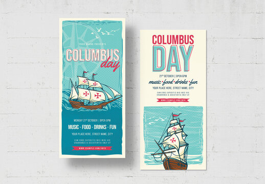 Columbus Day DL Card Flyer Layout