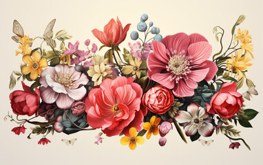 Realistic floral spring illustration 