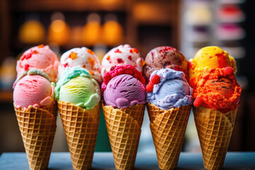  Italian gelato, in a colorful gelateria