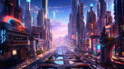 Futuristic city-centered hyper loops gateway, AI machine learning, digital cyber community,metaverse or new world globalization. Generative AI