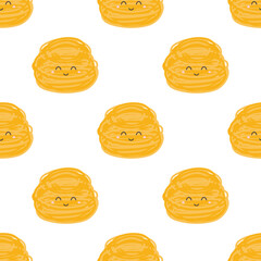cartoon vector seamless pattern of cute pasta