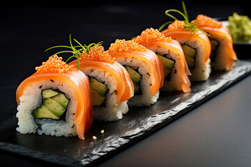 Japanese sushi rolls. 