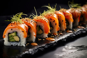 Japanese sushi rolls. 