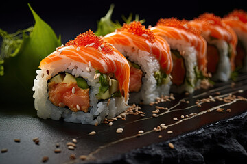 Japanese sushi rolls. 