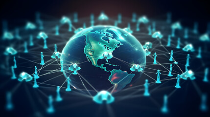 Global business structure of networking. Generative AI