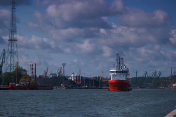 statek, port, wysyłka, ładunek, ekspor,t fracht, port, import, łódź, transport, przemysł, morze, transport, przemysłowy, woda, © Piotr