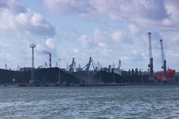 statek, port, wysyłka, ładunek, ekspor,t fracht, port, import, łódź, transport, przemysł,...