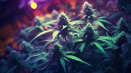 Fototapeta na wymiar Cannabis Plants, Growing Marijuana, Close-ups of Cannabis Trees and Growth, Cannabis Buds, PNG, Photo