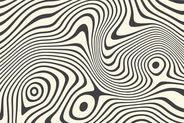 Liquify Lines background, Abstract horizontal background with colorful waves. Trendy Retro vector, Conceptual design of optical illusion wave stripes.