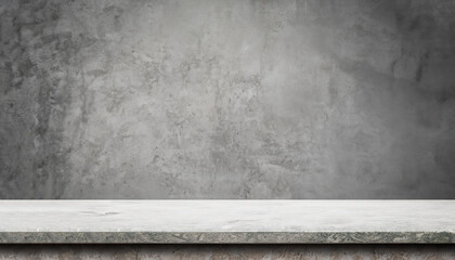 Stone table top and background of grey old concrete wall - can used for display or montage your...