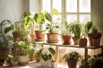 Fototapeta na wymiar Elevate Your Space: Potted Plants in Rooms