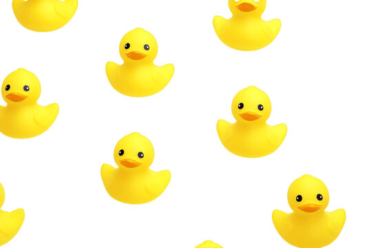 Minimal Yellow Duck Seamless Colorful Isolated on Transparent Background - Generative AI