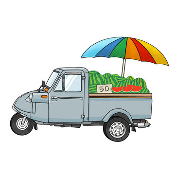 Classic​ Tuk Tuk Thailand Fruit Truck