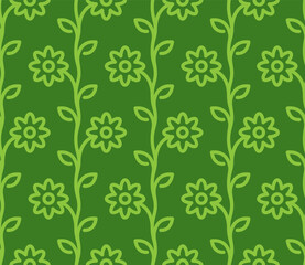 Flat flower seamless pattern. Vector flower seamless pattern in flat style.