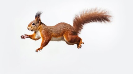 Red squirrel photo realistic illustration - Generative AI.