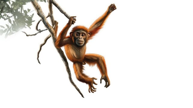 Spider monkey photo realistic illustration - Generative AI.