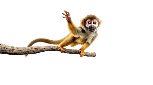 Squirrel monkey photo realistic illustration - Generative AI.