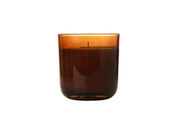 PNG, candle in glass cup, isolated on white background