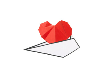 PNG, paper blood drop with paper airplane. Blood donation, isolated on white background