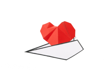 PNG, paper blood drop with paper airplane. Blood donation, isolated on white background