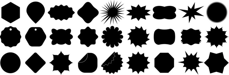 Set of sale sticker, price tag, starburst, quality mark, sunburst badges. Design elements - best for sale sticker, price tag