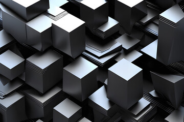 irregular black square boxes created with generative Ai