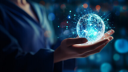 Medical technology and futuristic concept. Doctor and modern virtual screen interface icons, AI Generation