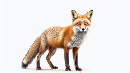 Obraz premium Red fox photo realistic illustration - Generative AI.
