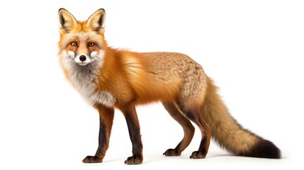 Fototapeta premium Red fox photo realistic illustration - Generative AI.