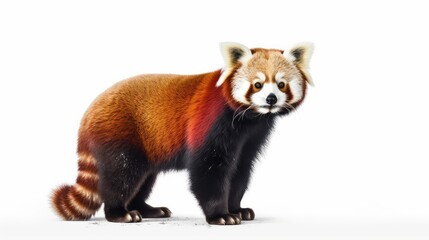 Curious red panda photo realistic illustration - Generative AI.