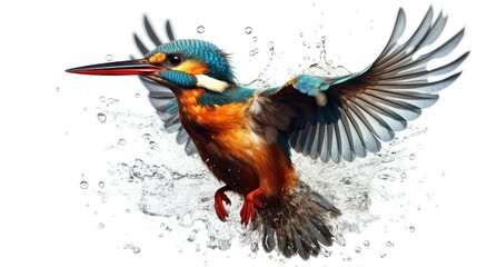 Dazzling kingfisher photo realistic illustration - Generative AI.