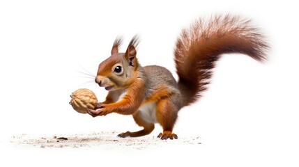 Naklejka na ściany i meble Energetic squirrel photo realistic illustration - Generative AI.
