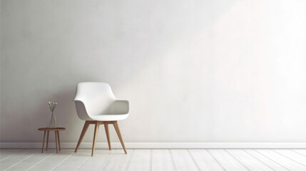 A white chair in a white room