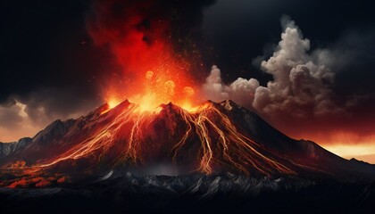 A huge volcano eruption captured