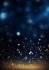 Fototapeta premium Abstract background with dark blue and gold particles
