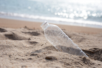 Plastic bottle on the beach