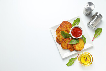 Lunch tasty food concept - delicious hash browns